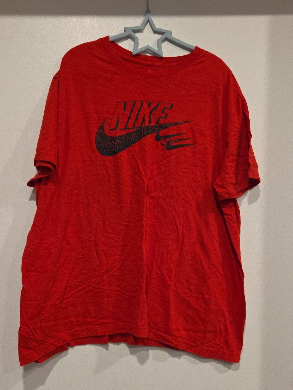 Nike Red Tee with Black Swoosh Graphic